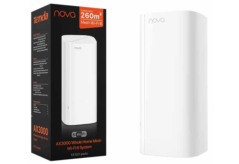 Tenda EX12 1-Pack Mesh Dual-band (2.4 GHz/5 GHz) Wi-Fi 6E (802.11ax)