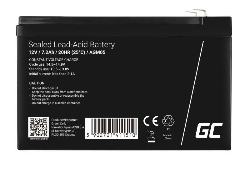 Green Cell AGM05 AGM battery 12V 7.2Ah