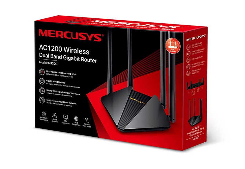 Mercusys MR30G wireless router AC1200 3x GE
