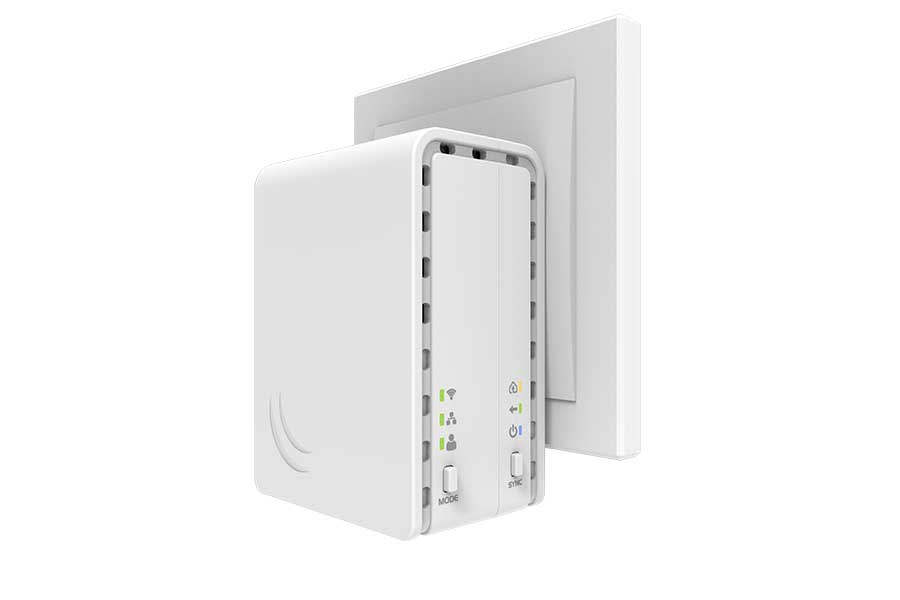 MikroTik PWR-LINE AP power adapter with N300 access point