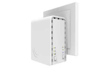 MikroTik PWR-LINE AP power adapter with N300 access point