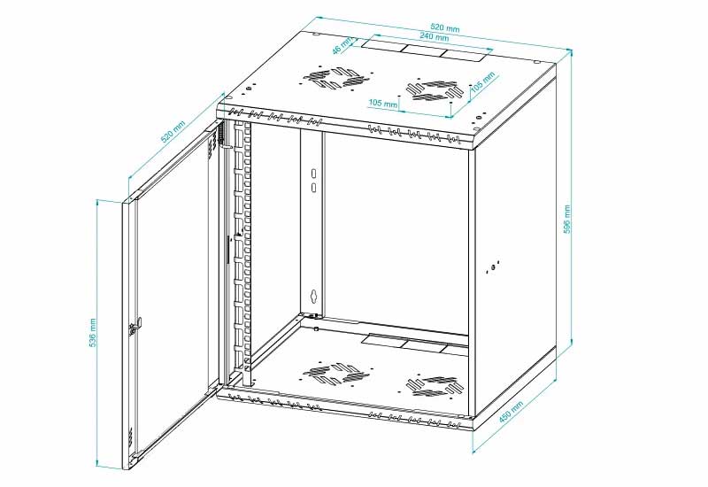 Stalflex RC19-12U-450GG Rack 19