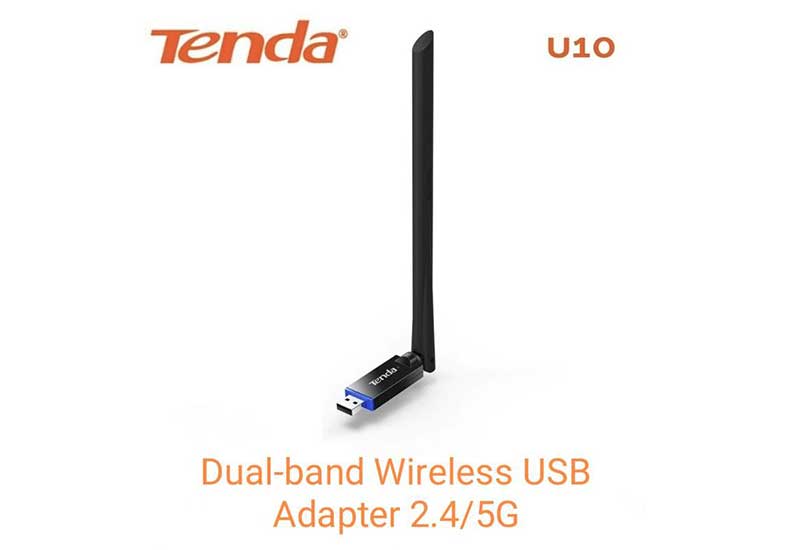 Tenda U10 AC650 Dual-band Wireless USB Adapter 2.4/5GHz 650 Mb/s